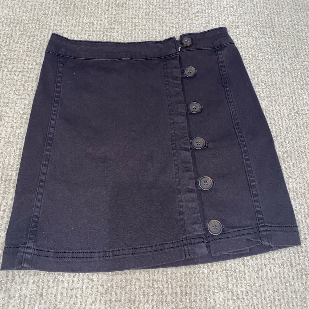 super cute black button down mini skirt!